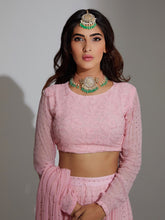 Carnation Pink Chikankari & Mukaish Lehenga Set - Shop Label Aishwaryrika
